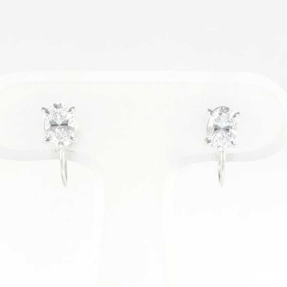 Other Other K18 White Gold Zirconia Earrings Meta… - image 1