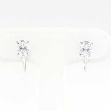 Other Other K18 White Gold Zirconia Earrings Meta… - image 1