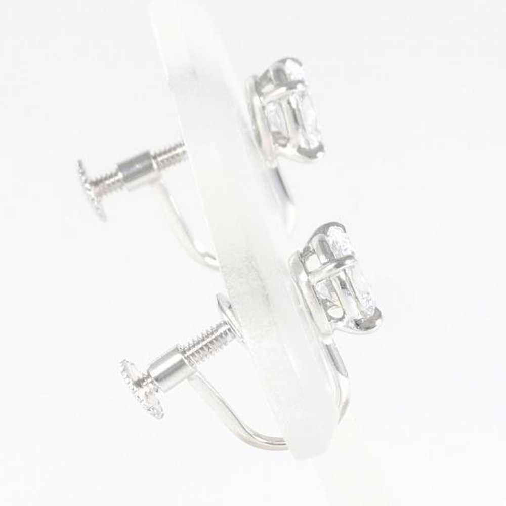 Other Other K18 White Gold Zirconia Earrings Meta… - image 2