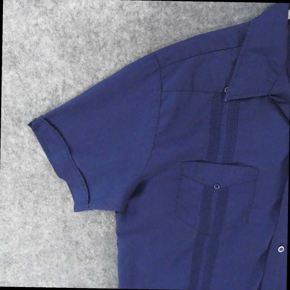 Vintage Navy Blue Cabana Style Embroidered Pocket… - image 3