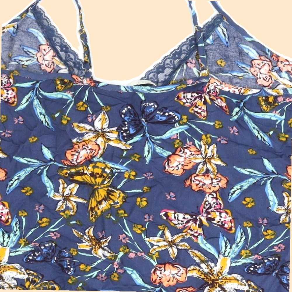 Vintage Lovely Ladies Blue Floral Viscose Pyjama … - image 4