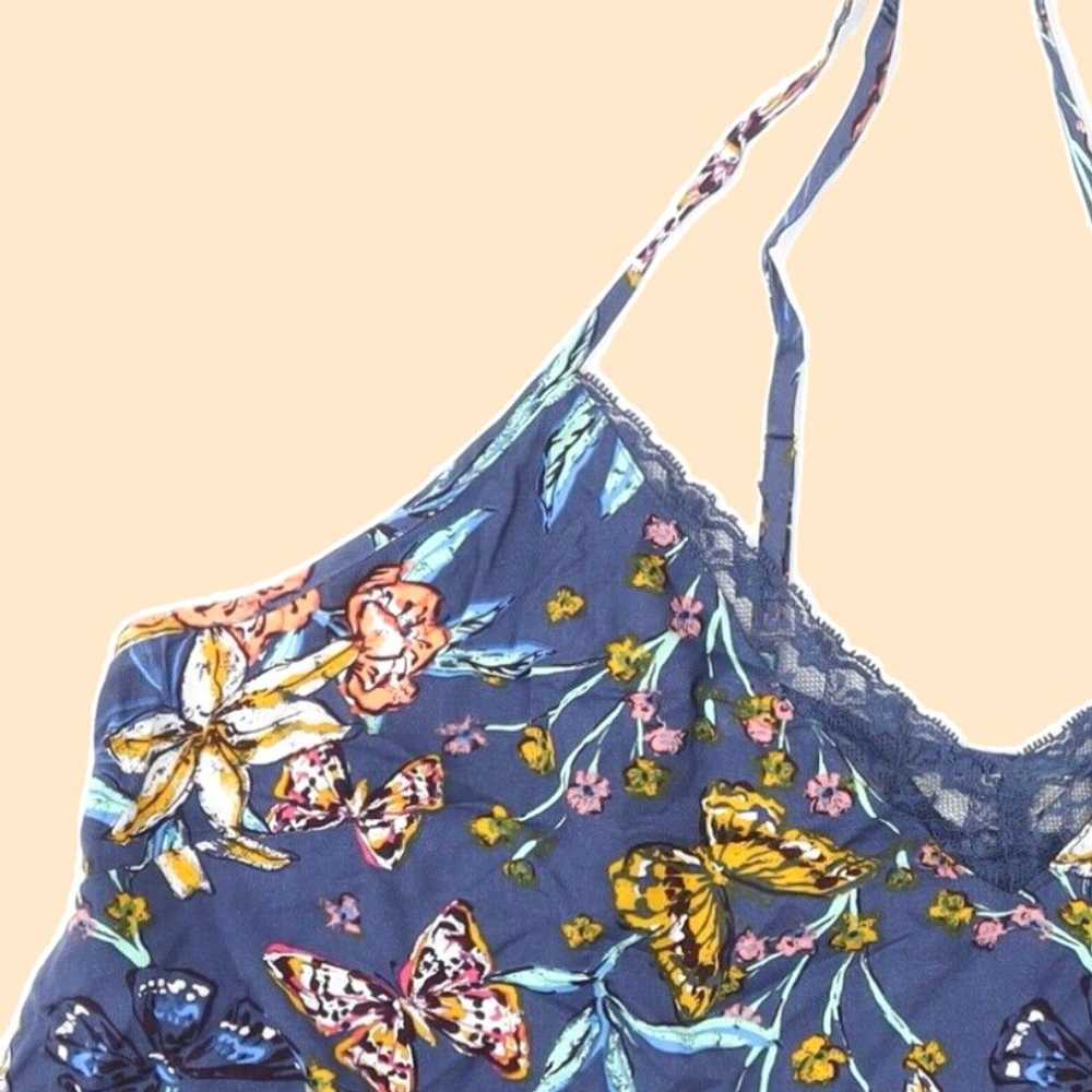 Vintage Lovely Ladies Blue Floral Viscose Pyjama … - image 6