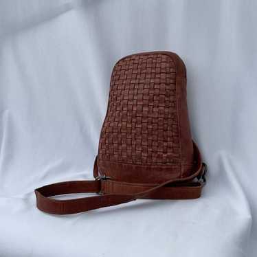 Vilenca Holland Woven Leather Crossbody Bag