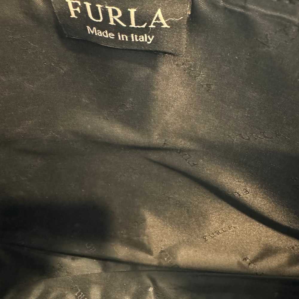 Furla Black  Croc Embossed Leather Tote made in i… - image 4