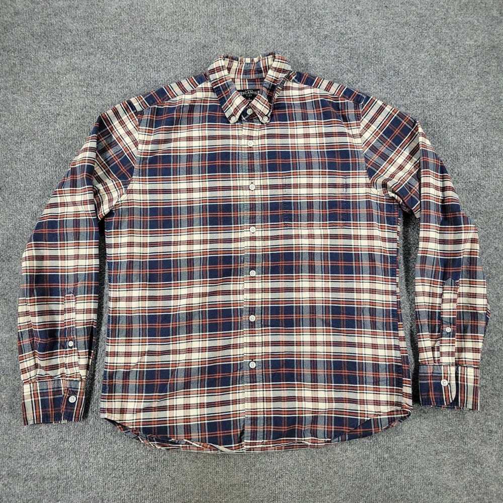 J.Crew Men's Classic Large Blue Beige Plaid Flann… - image 1