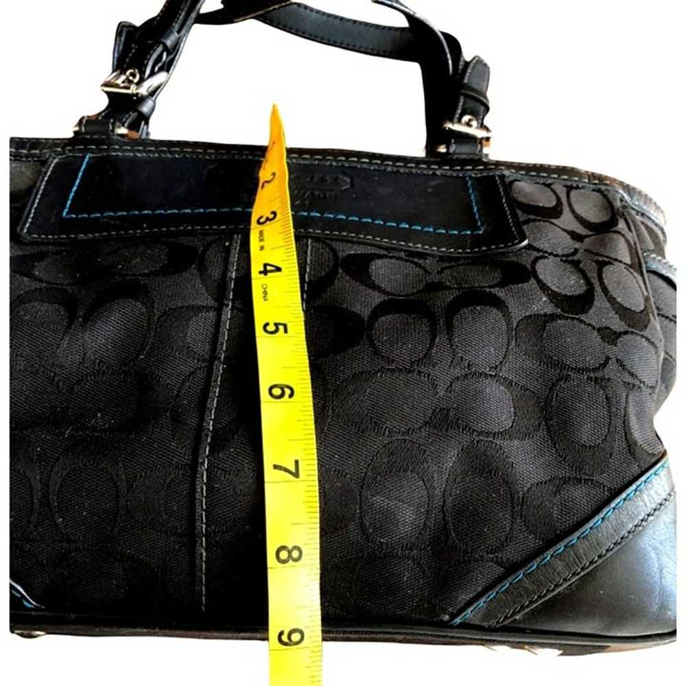 COACH - SIGNATURE AQUA BLACK JACQUARD PURSE - image 10