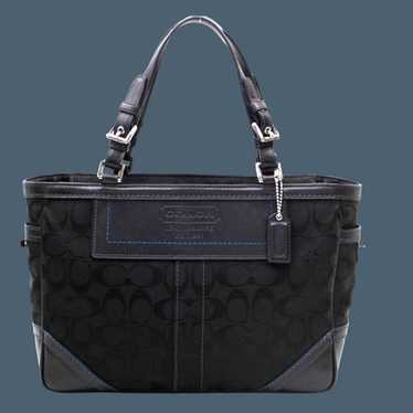 COACH - SIGNATURE AQUA BLACK JACQUARD PURSE - image 1