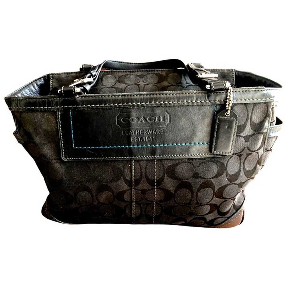 COACH - SIGNATURE AQUA BLACK JACQUARD PURSE - image 2