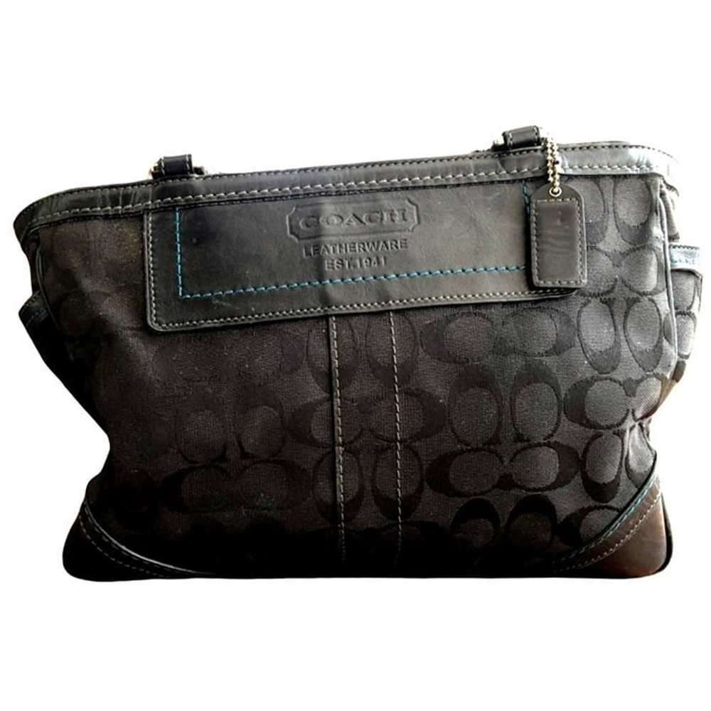 COACH - SIGNATURE AQUA BLACK JACQUARD PURSE - image 3