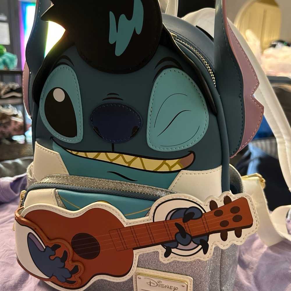 Disney Elvis Stitch Guitar Loungefly Backpack - image 1