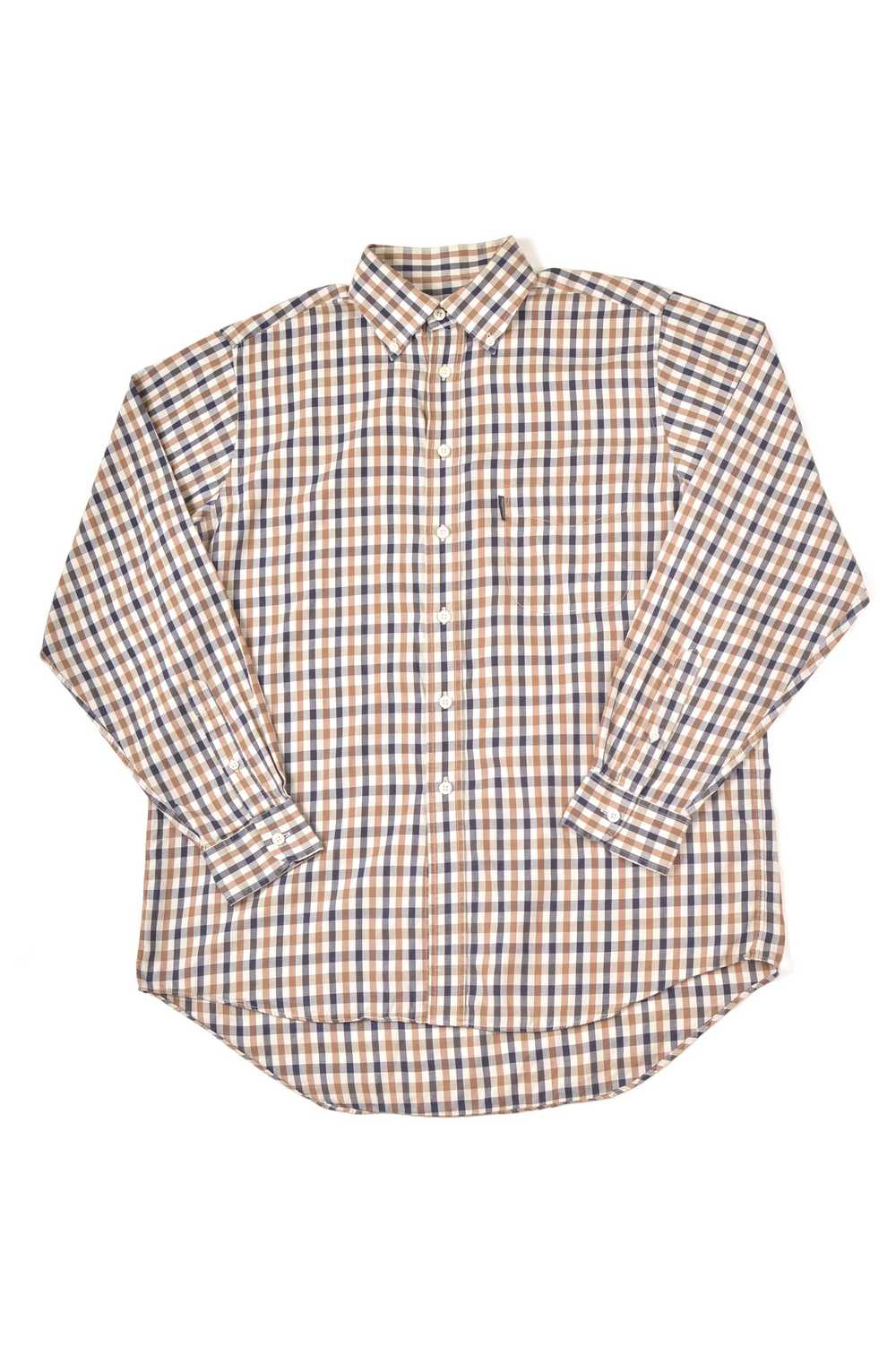 Aquascutum Aquascutum Check Long Sleeve Cotton Bu… - image 1