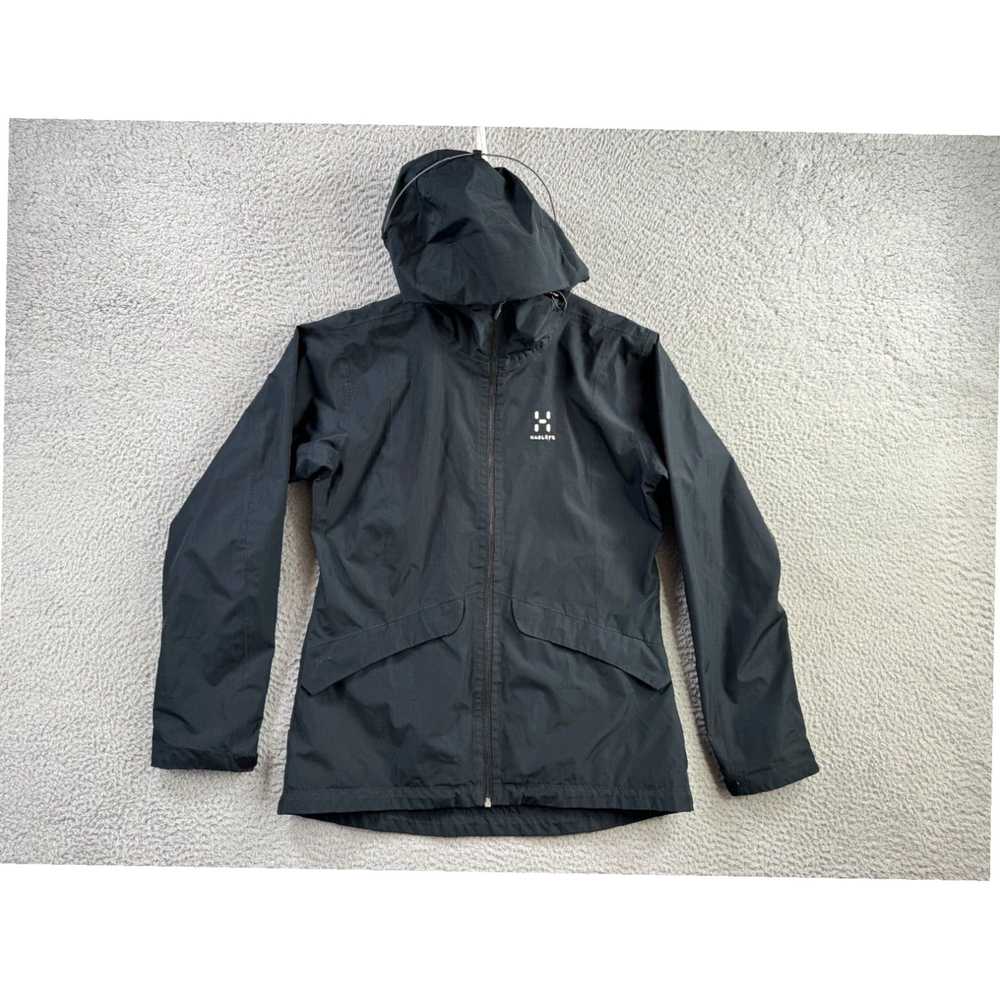 Vintage Womens Black Husk Medium Full Zip Rain Ja… - image 1