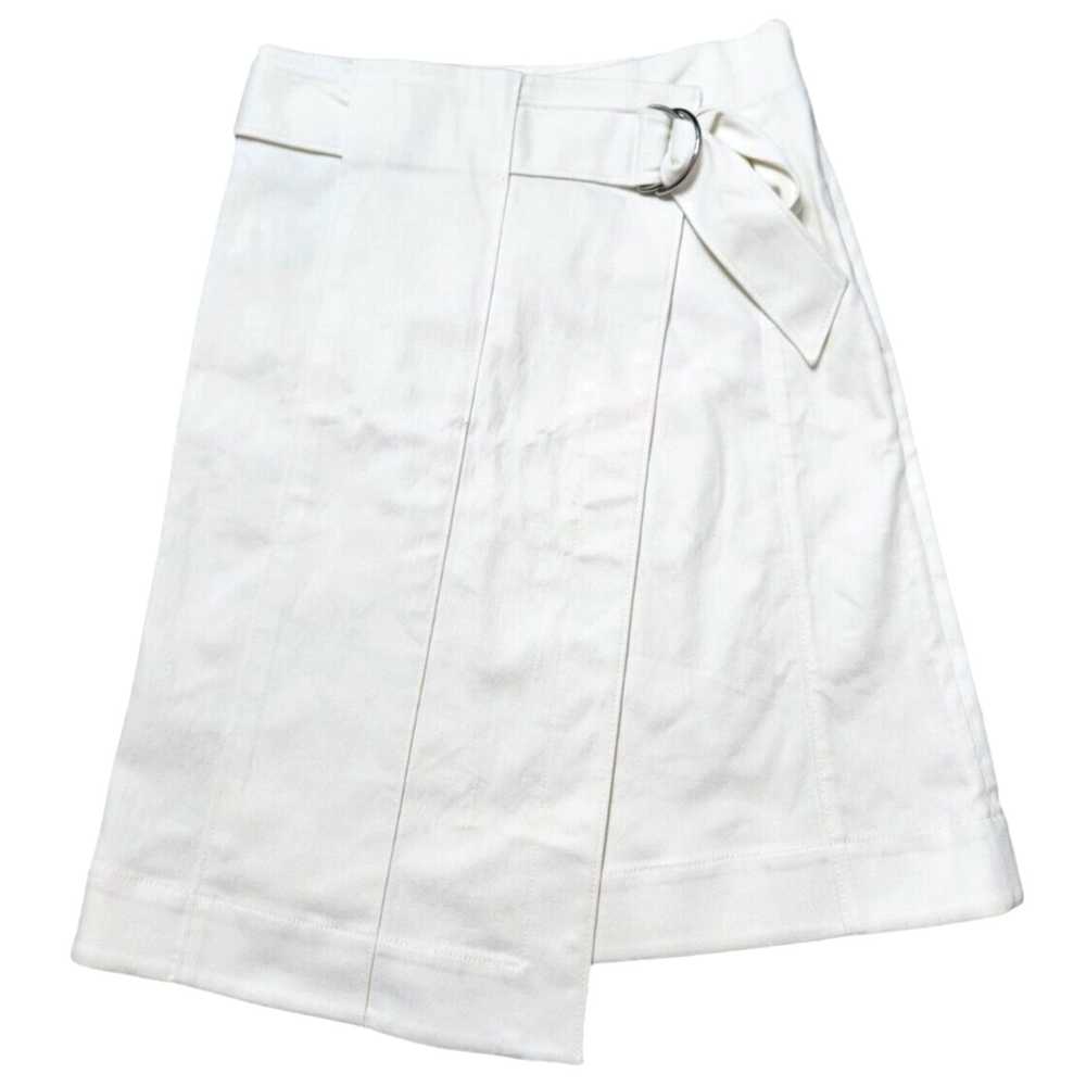 Tory Burch Classic White A Line Denim Skirt with … - image 1