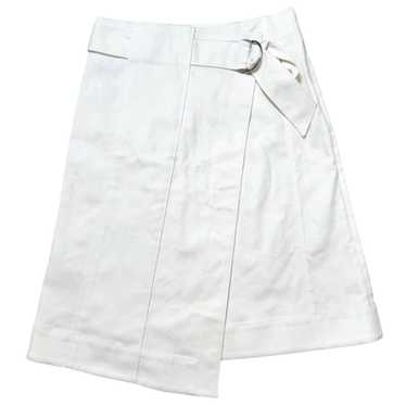 Tory Burch Classic White A Line Denim Skirt with … - image 1