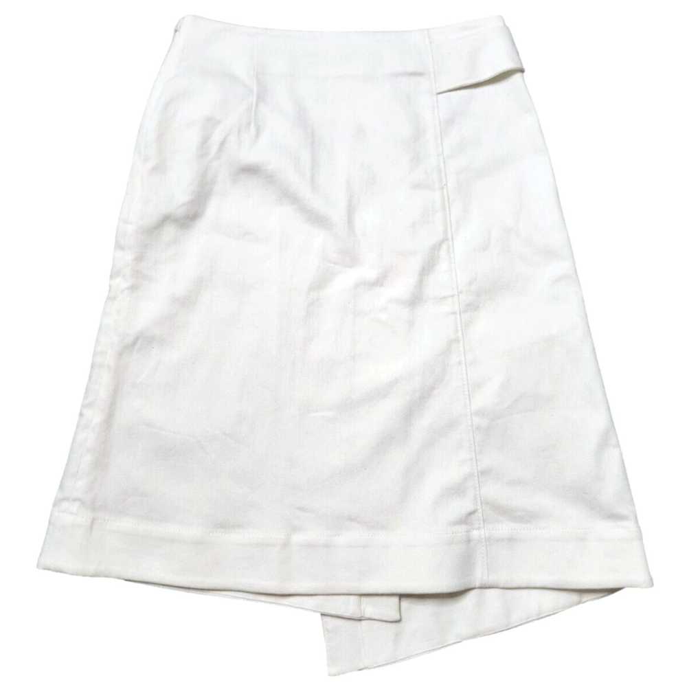 Tory Burch Classic White A Line Denim Skirt with … - image 2