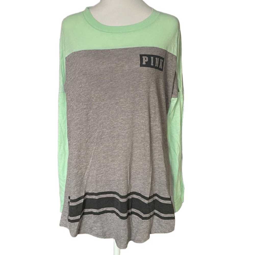 Pink Women's PINK Green & Gray Long Sleeve Shirt … - image 1