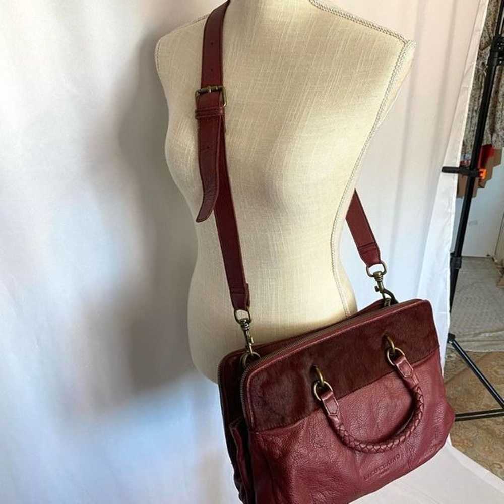 Liebeskind Leather handbag Burgundy Red Vintage D… - image 2