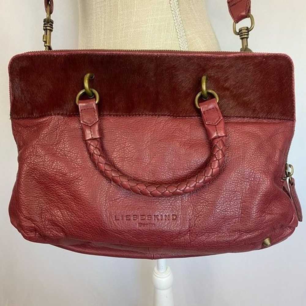 Liebeskind Leather handbag Burgundy Red Vintage D… - image 3