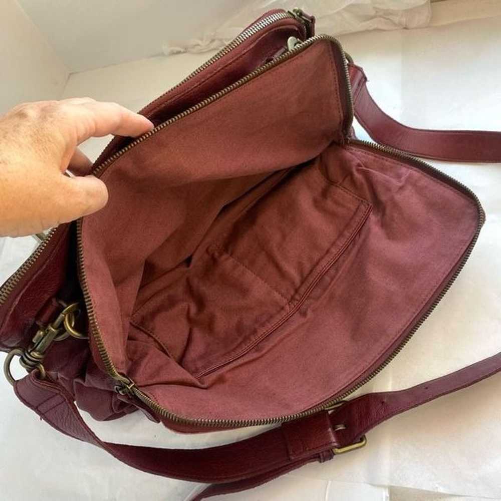 Liebeskind Leather handbag Burgundy Red Vintage D… - image 7