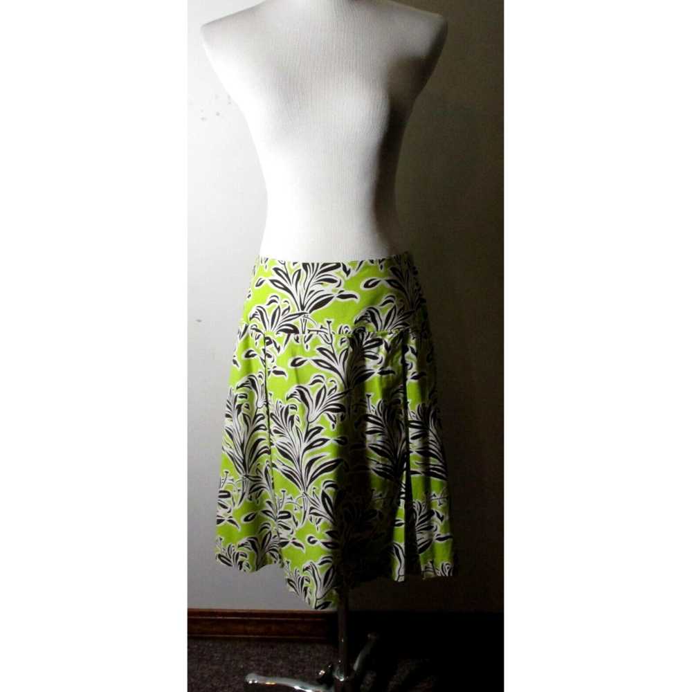 Vintage Green Cotton Pleated Skirt from J McLaugh… - image 1