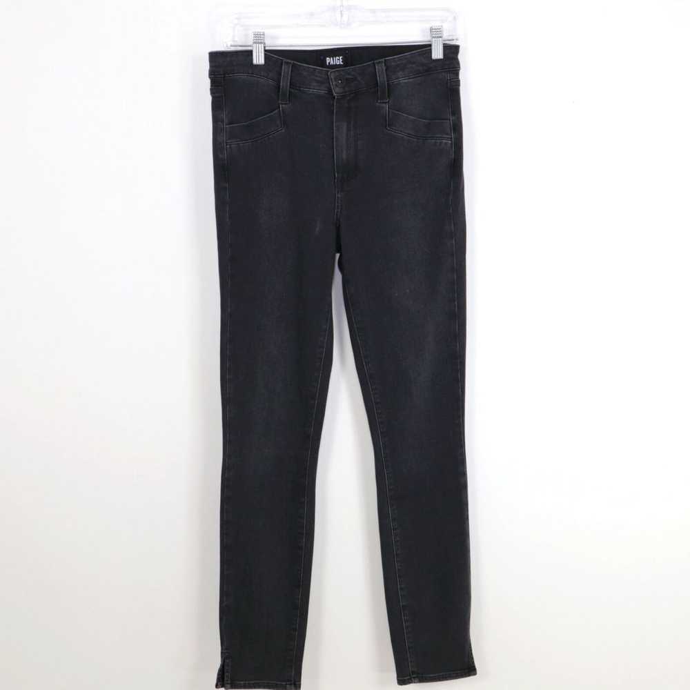 Paige High Waisted Black Stretch Denim Roxxi Skin… - image 1