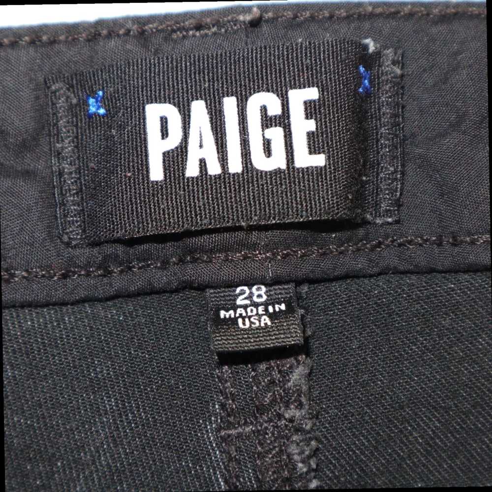 Paige High Waisted Black Stretch Denim Roxxi Skin… - image 3