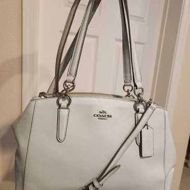 Coach Mint Green Crossgrain Leather Small Christie