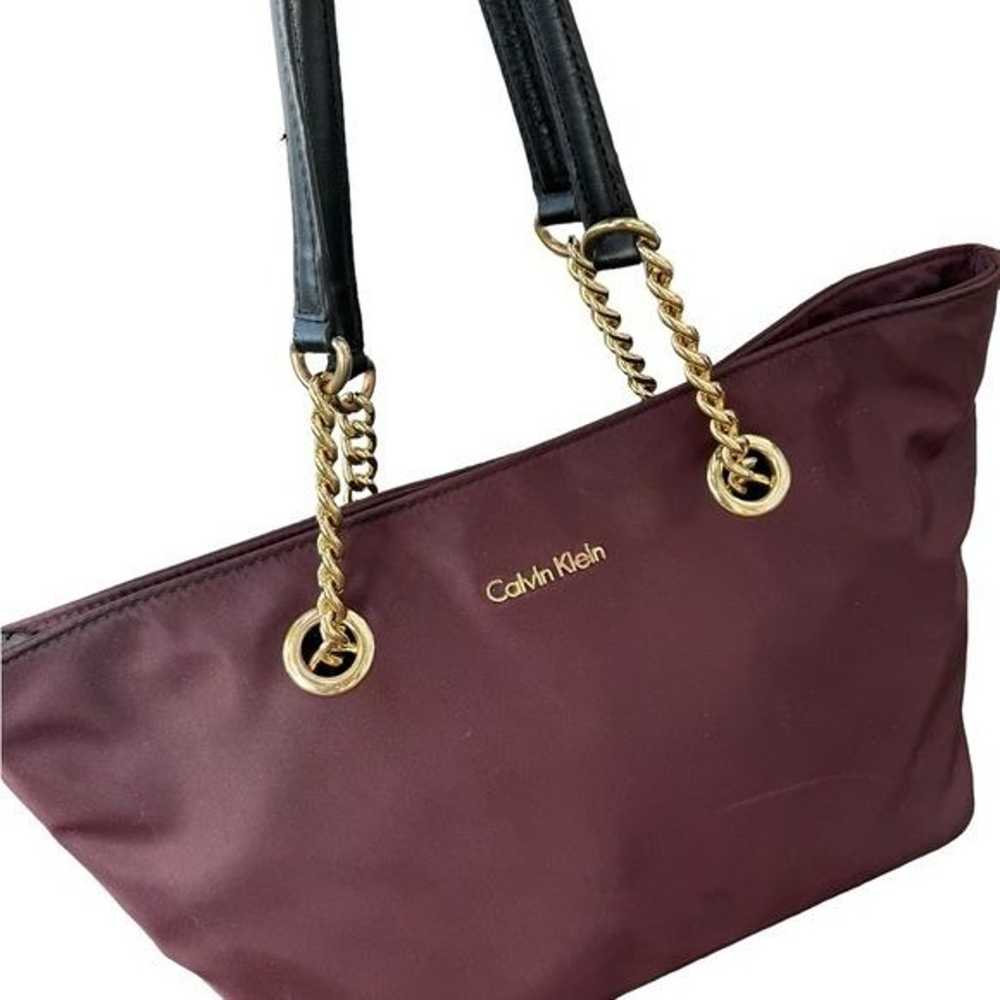 Calvin Klein maroon chain shoulder bag purse - image 10