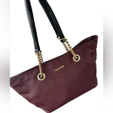 Calvin Klein maroon chain shoulder bag purse - image 1