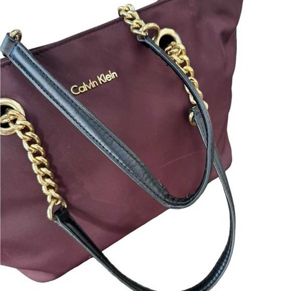 Calvin Klein maroon chain shoulder bag purse - image 4