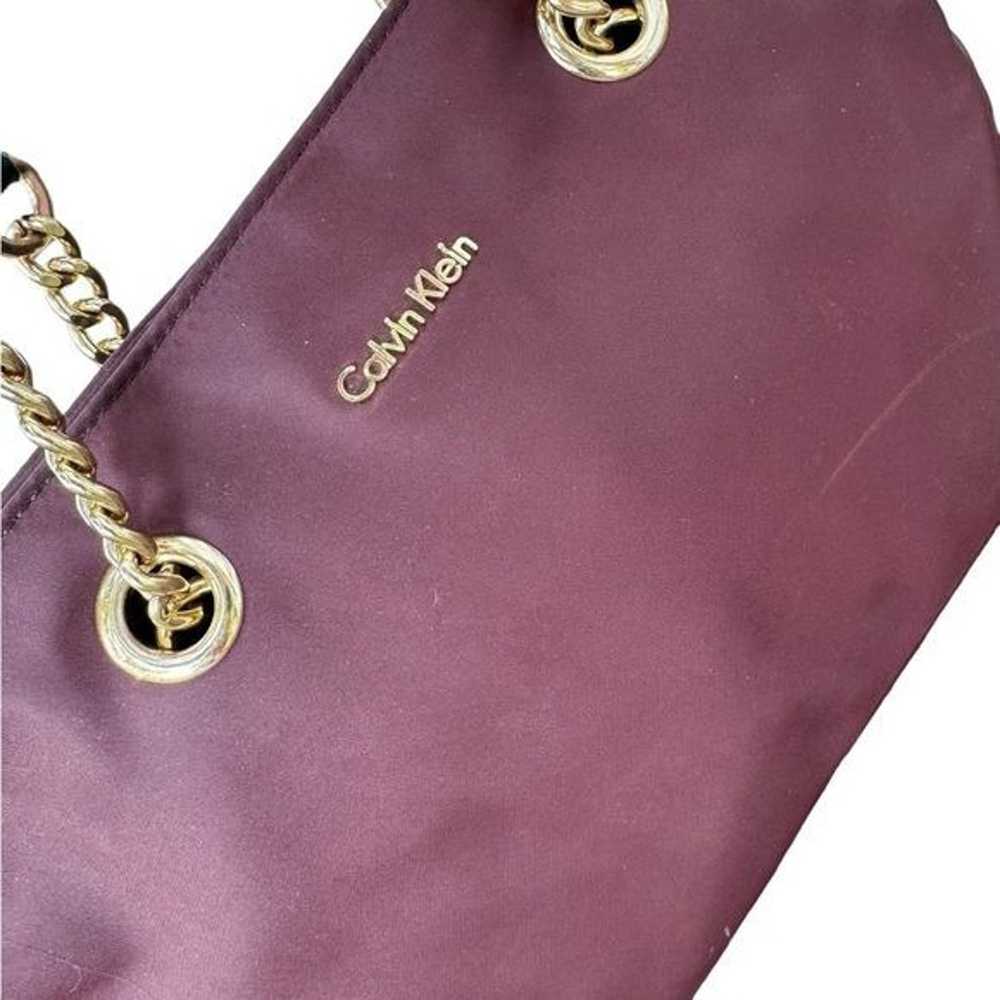 Calvin Klein maroon chain shoulder bag purse - image 5