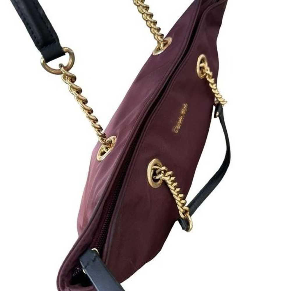 Calvin Klein maroon chain shoulder bag purse - image 6