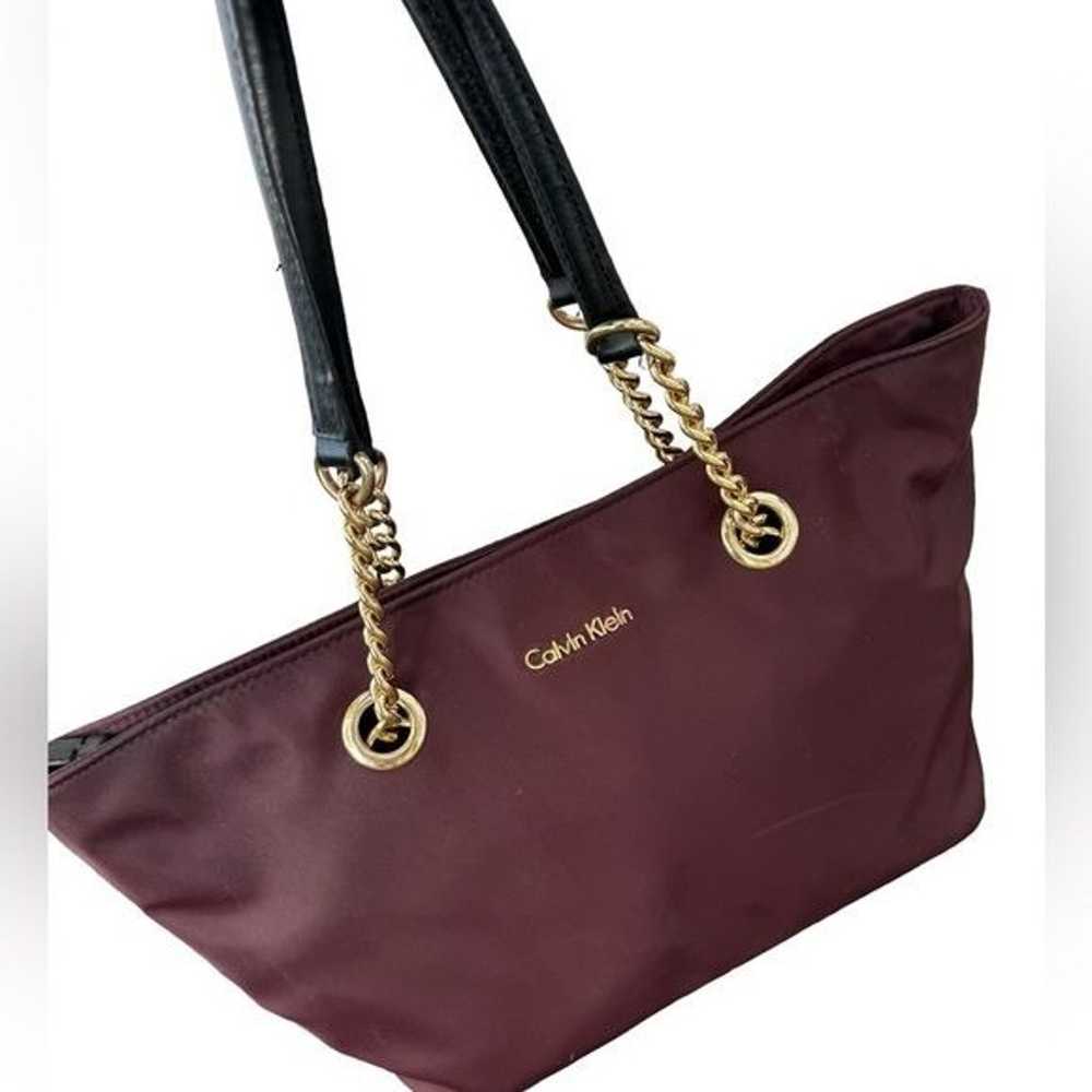 Calvin Klein maroon chain shoulder bag purse - image 9