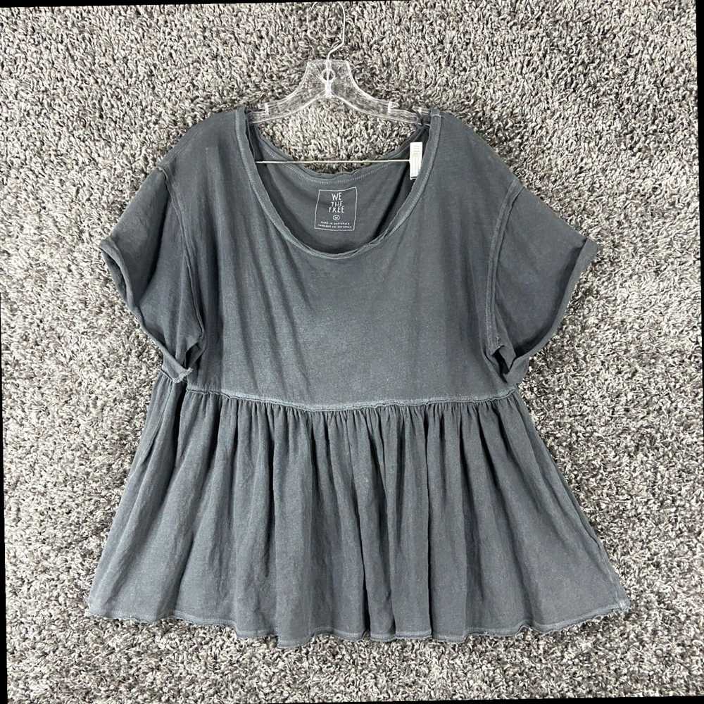 Vintage Gray Ruffle Hem Blouse Women’s M From We … - image 1