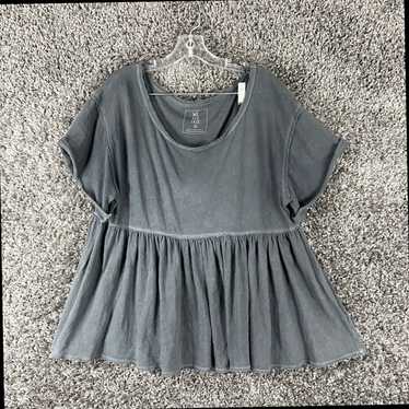 Vintage Gray Ruffle Hem Blouse Women’s M From We … - image 1