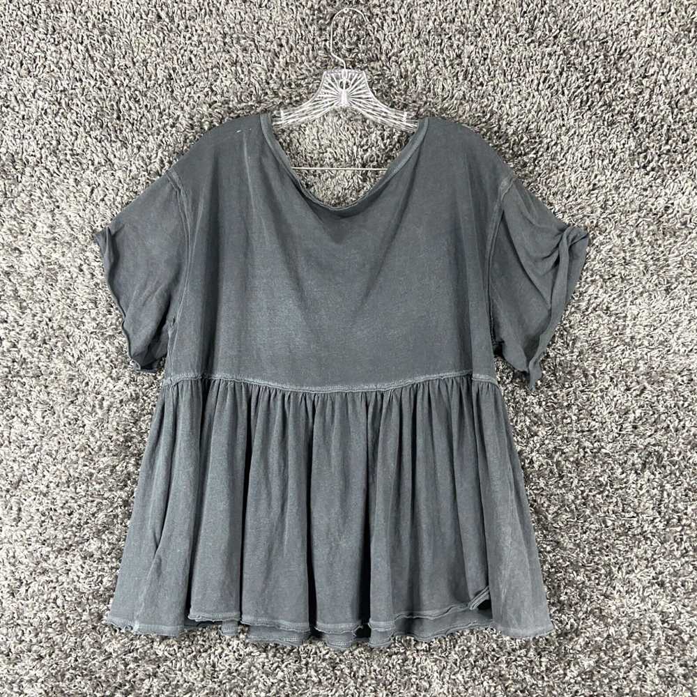 Vintage Gray Ruffle Hem Blouse Women’s M From We … - image 8