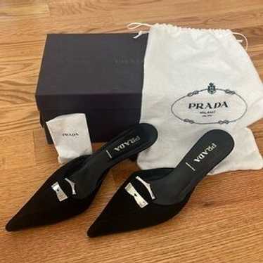 靴 Vintage Prada Heels Mules 37 1/2 Prada Mules - Etsy Canada