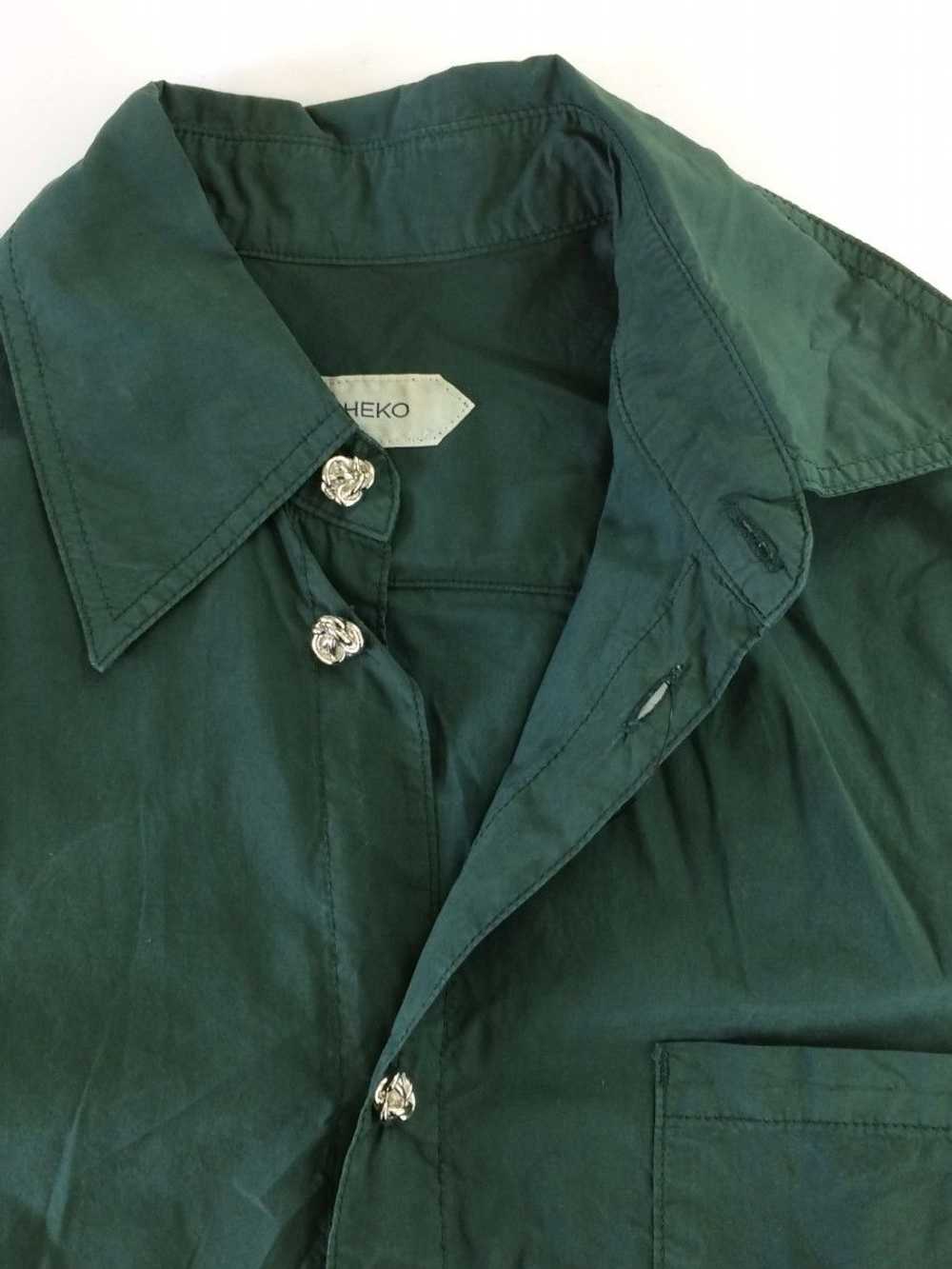 Namacheko Overdyed Green Button Up Medium - image 3