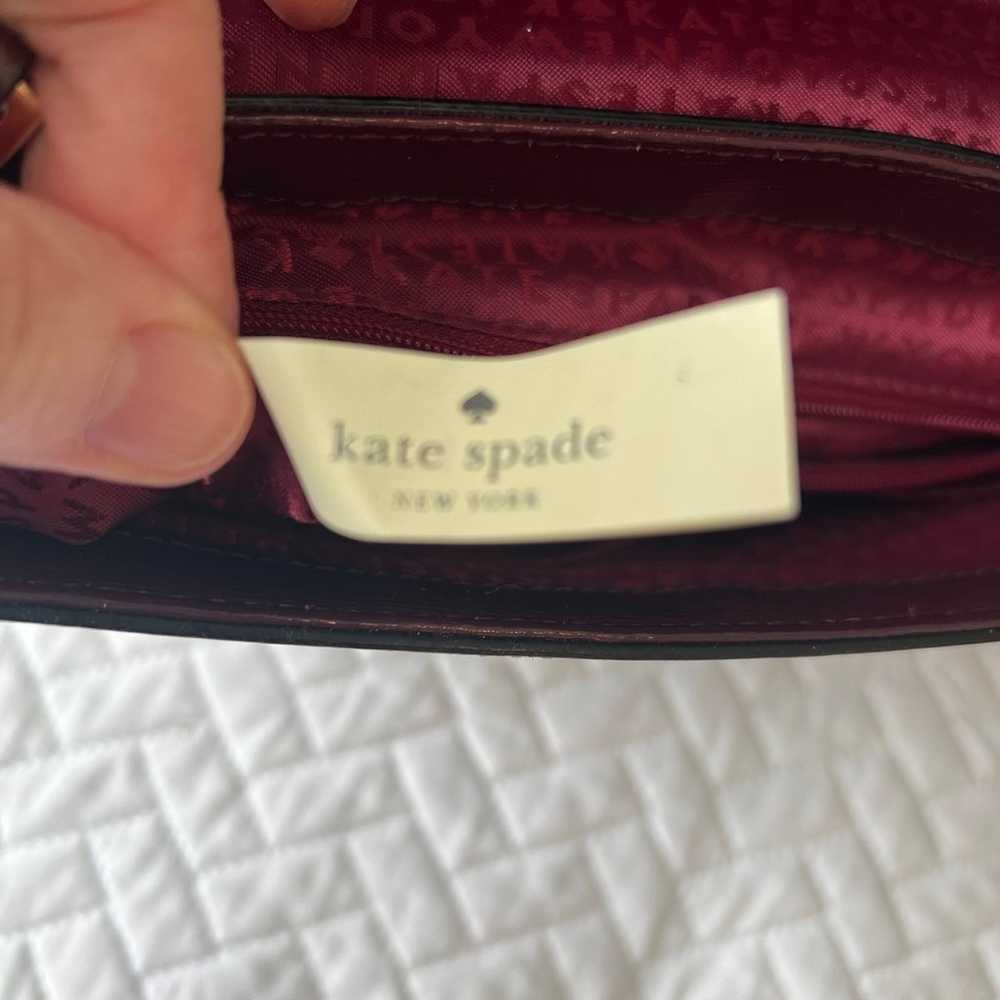 Kate Spade Burgandy Patent Leather Handle Purse w… - image 10