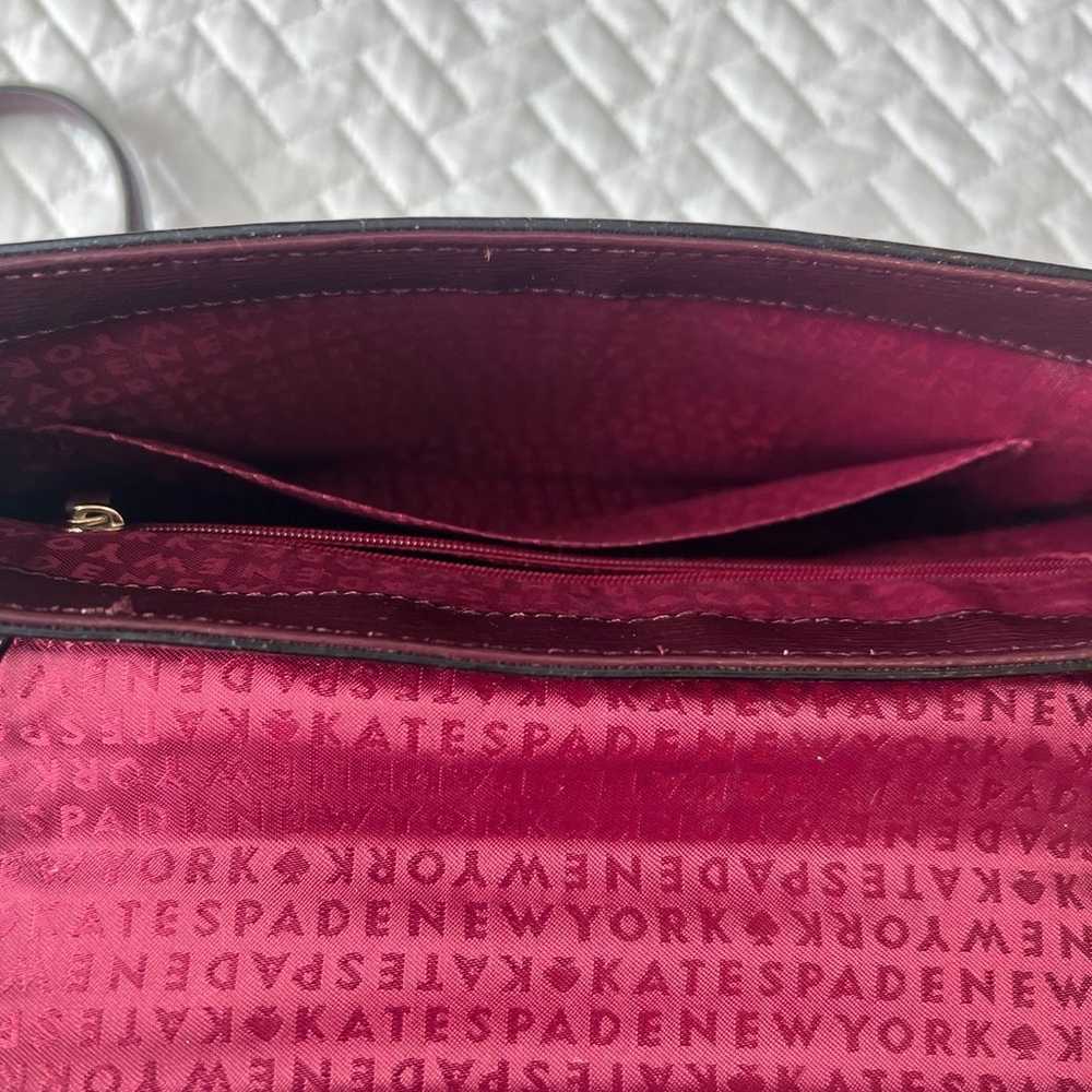 Kate Spade Burgandy Patent Leather Handle Purse w… - image 11