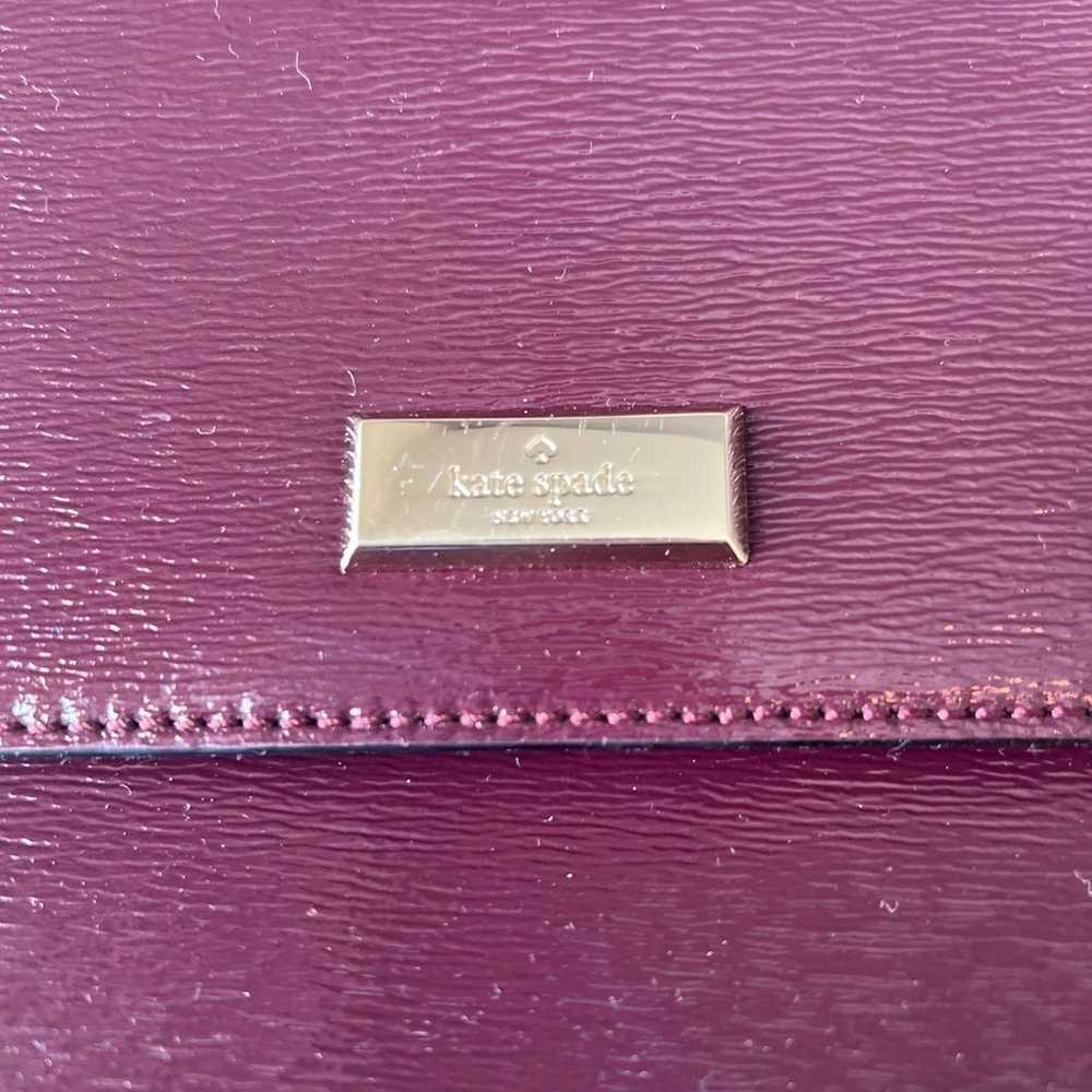 Kate Spade Burgandy Patent Leather Handle Purse w… - image 3