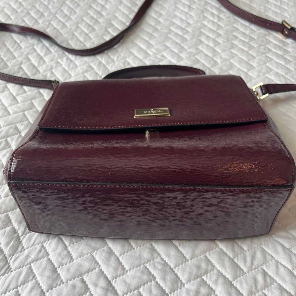 Kate Spade Burgandy Patent Leather Handle Purse w… - image 4