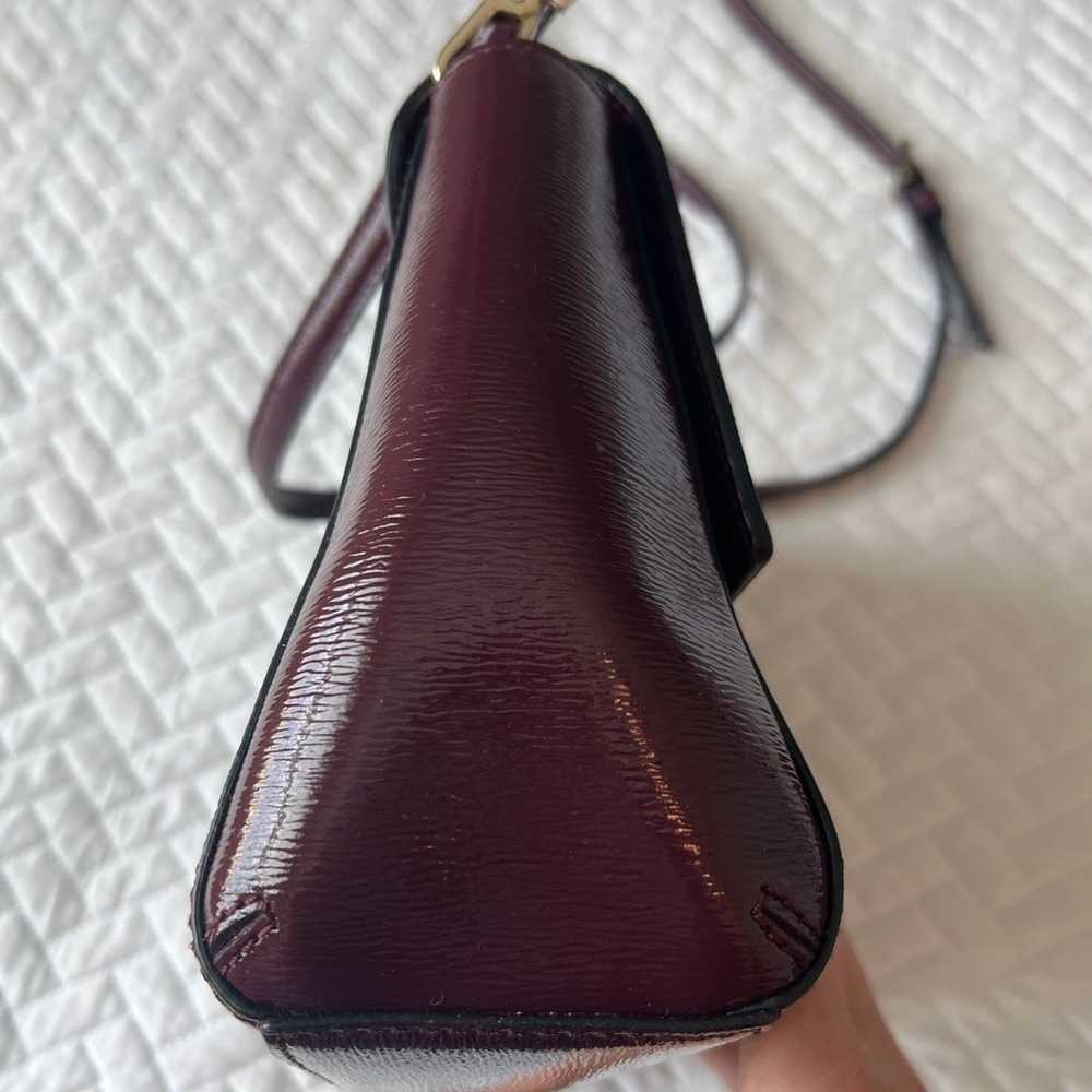 Kate Spade Burgandy Patent Leather Handle Purse w… - image 5