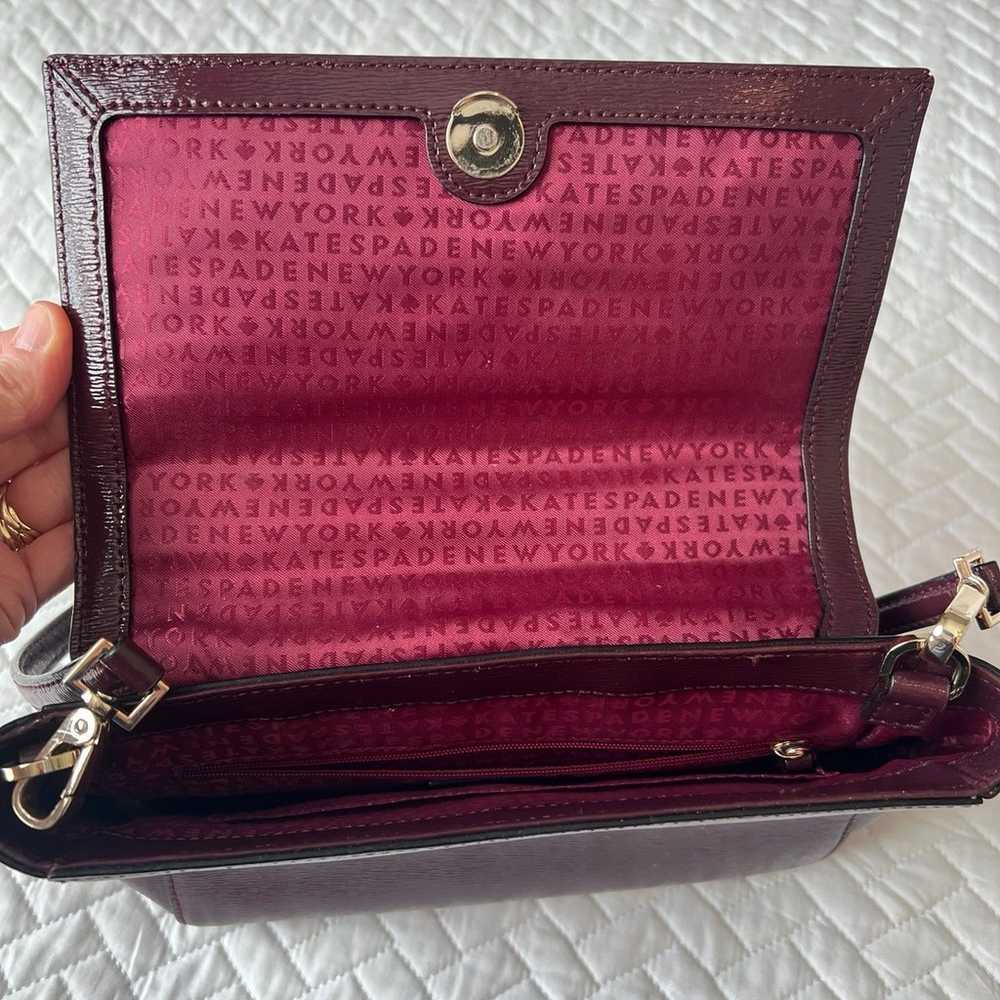 Kate Spade Burgandy Patent Leather Handle Purse w… - image 8