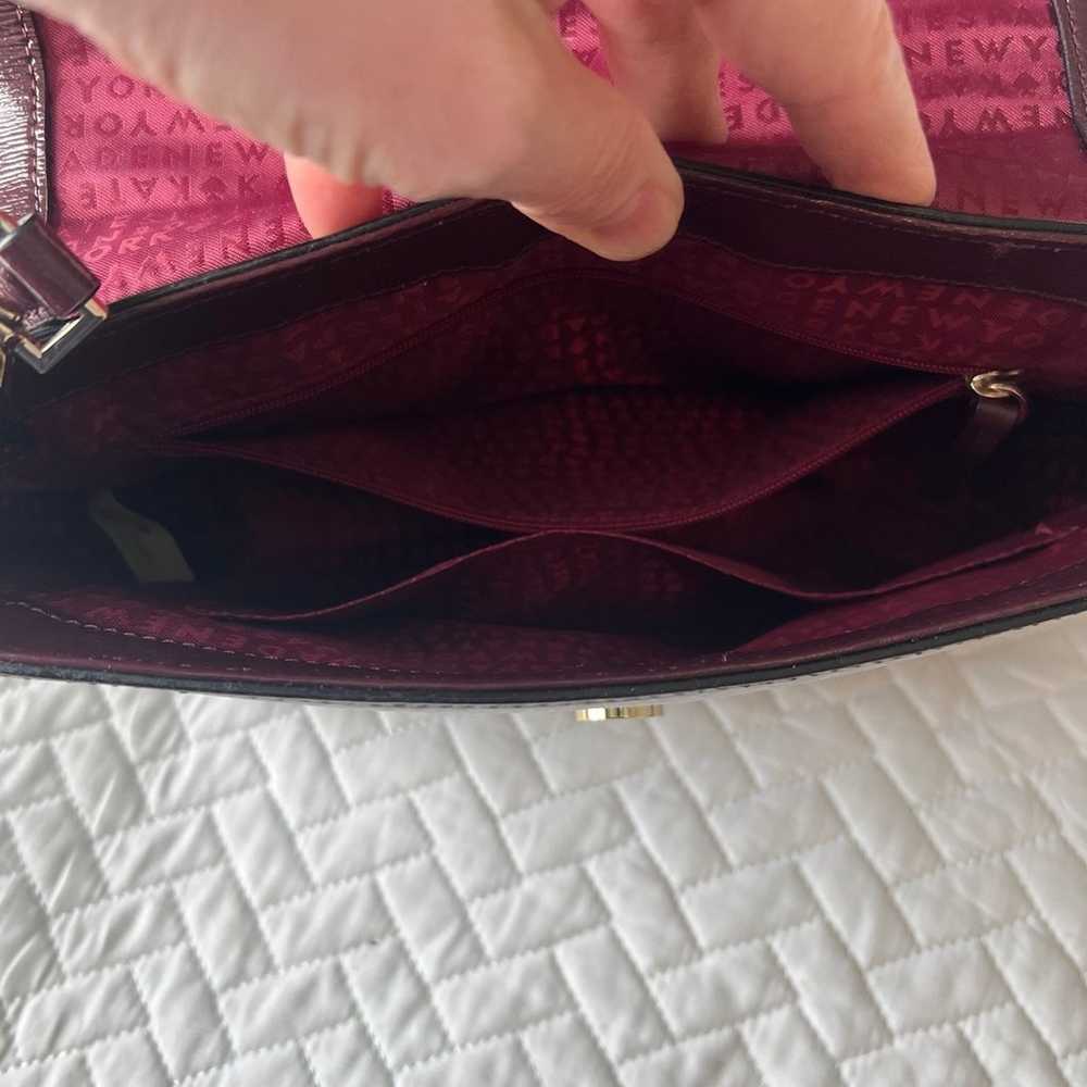 Kate Spade Burgandy Patent Leather Handle Purse w… - image 9