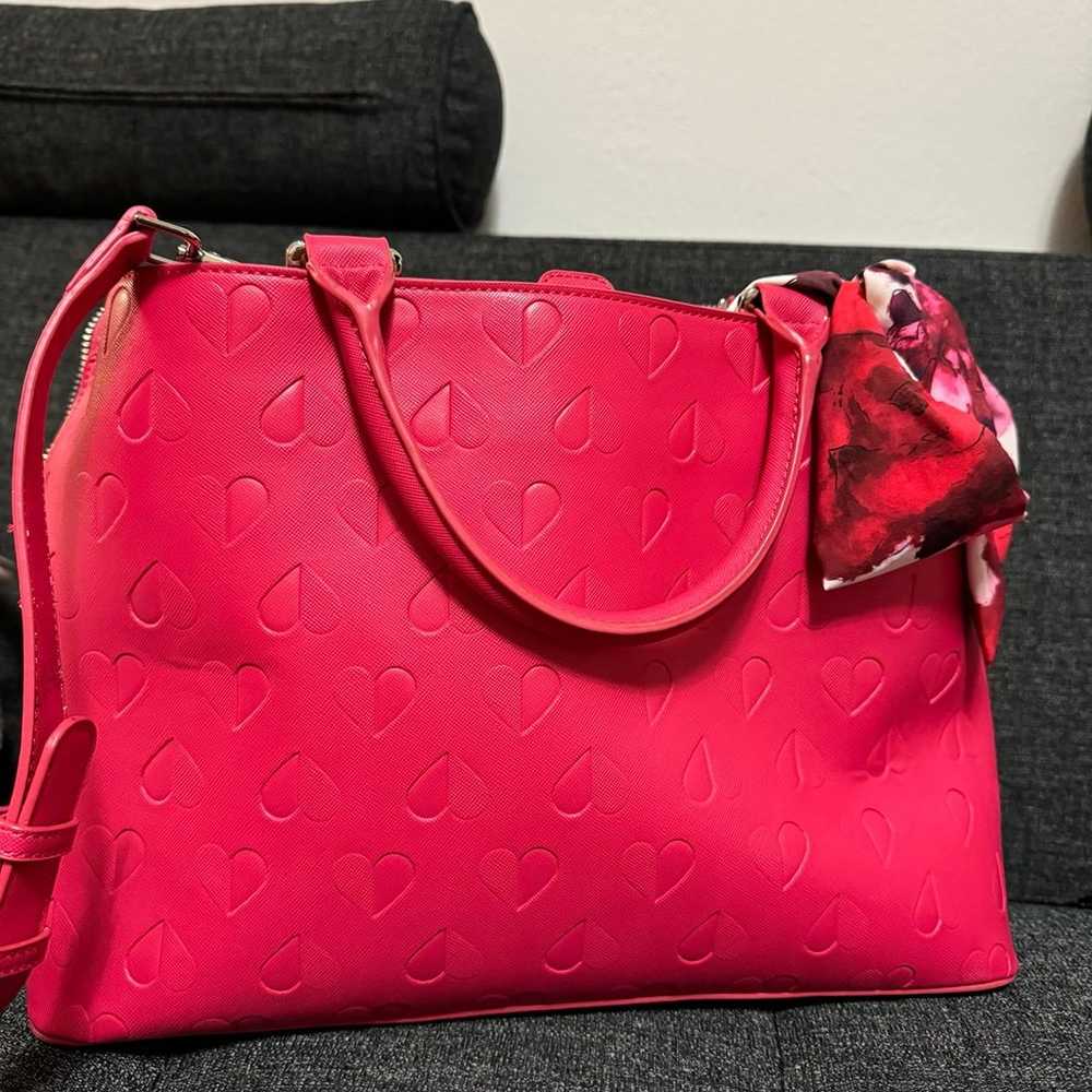 Betsy Johnson hot pink purse/satchel - image 3