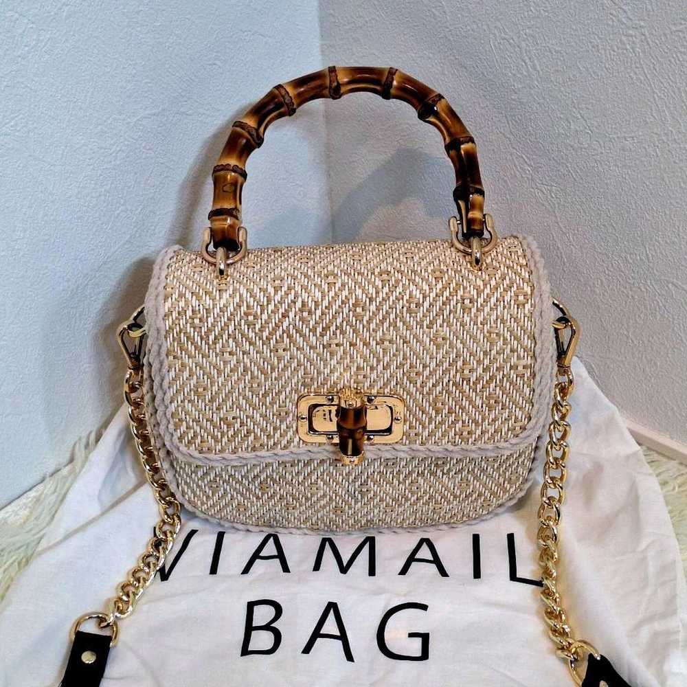 VIAMAIL BAG 2way Shoulder Bag Handbag Bamboo Hard… - image 1