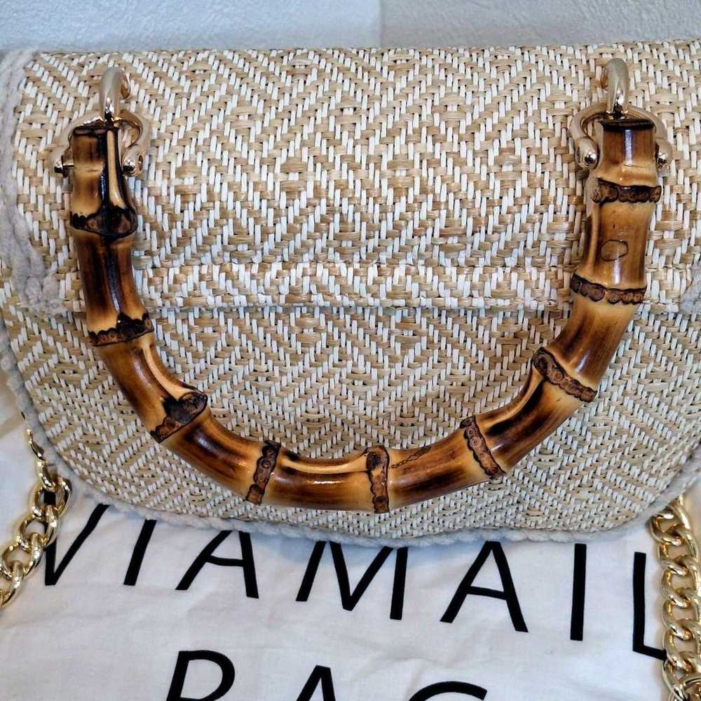 VIAMAIL BAG 2way Shoulder Bag Handbag Bamboo Hard… - image 3