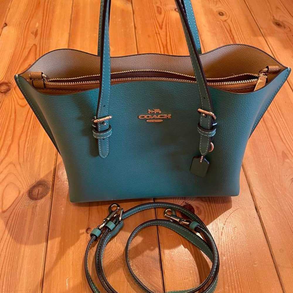 COACH Shoulder Bag Leather Green c4084 - image 8