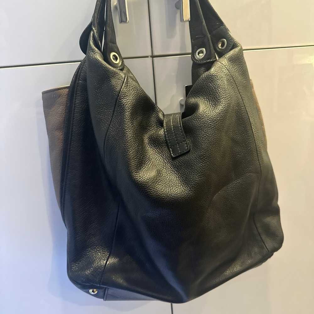 Furla Elisabeth Black/Tan Leather Large Hobo Bag - image 2